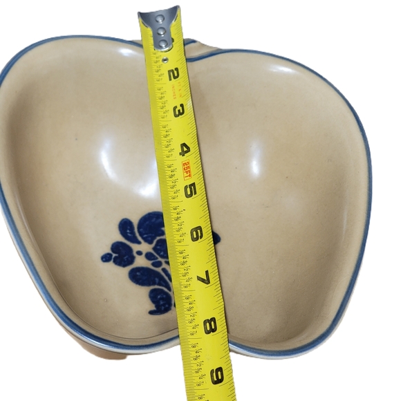 Pfaltzgraff Cream and Blue Apple-Shaped Bowl - Picture 4 of 6